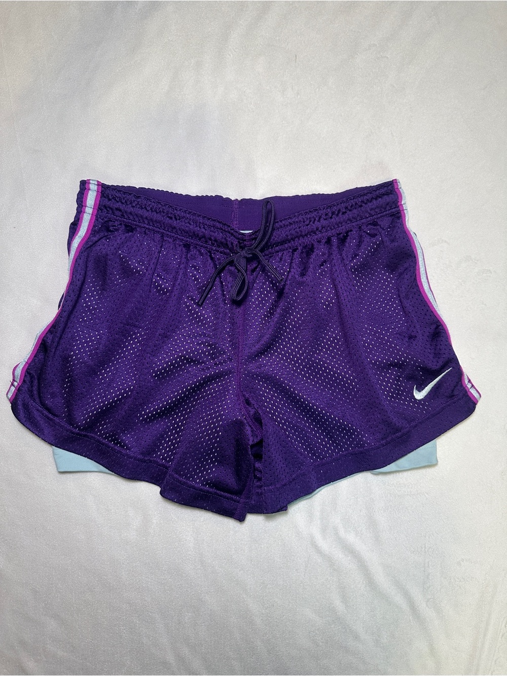 Nike Dri-FIT Purple Layered Mesh Running Shorts Size M